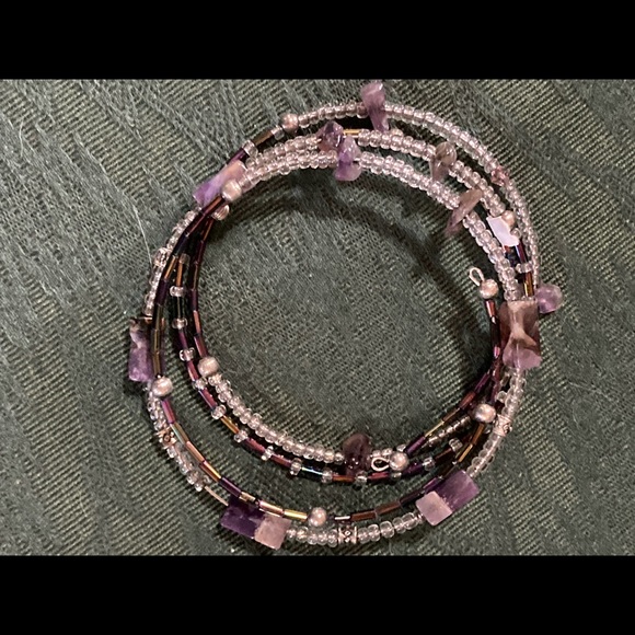 Lot of Multi glass beaded and stone wrap bracelets - Picture 5 of 8